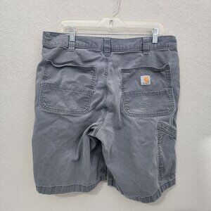Carhartt Mens Relaxed Fit Gray Work Shorts Size 36 Cotton Blend Durable & Comfor